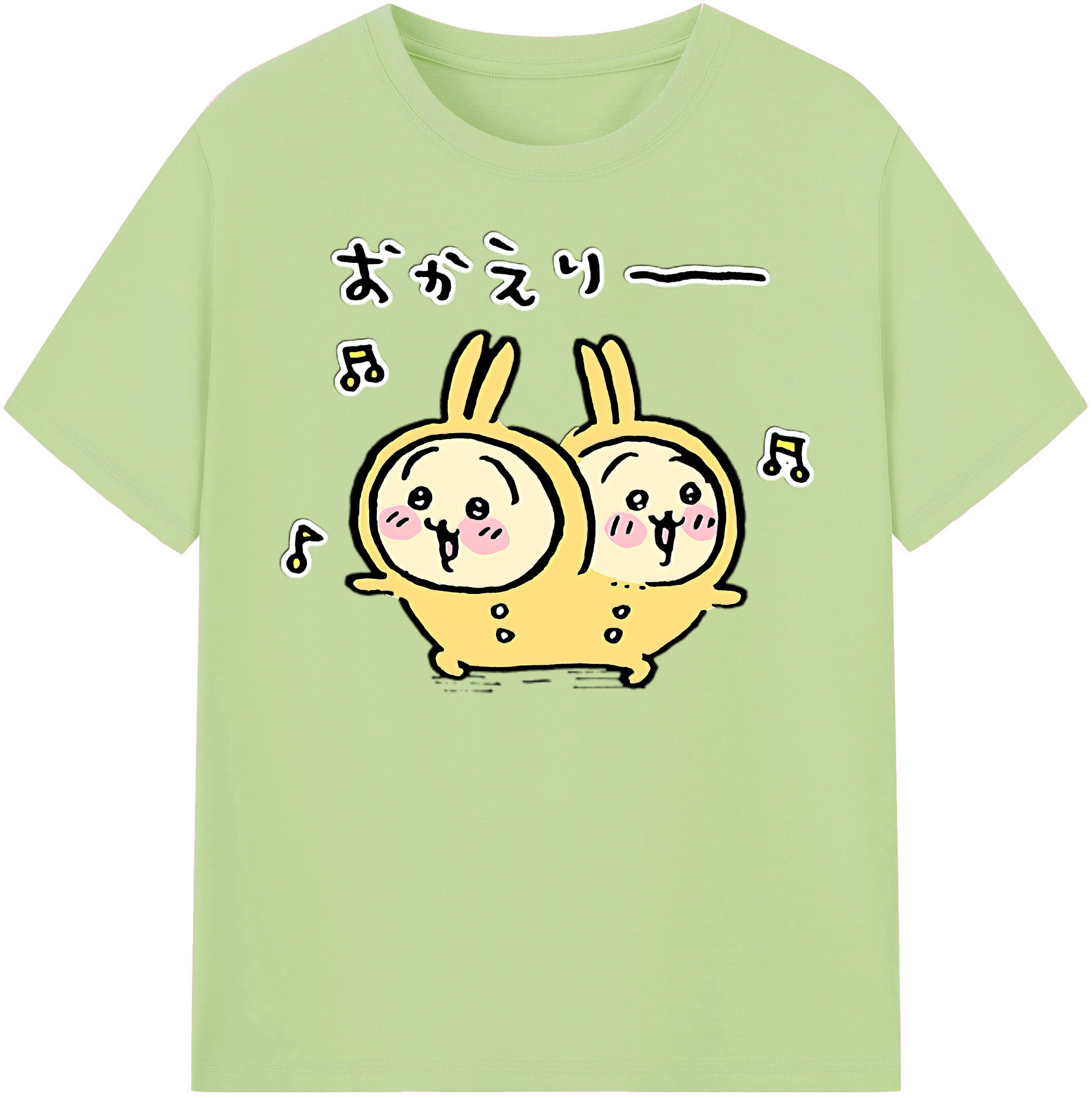 （画像用） ちいかわ うさぎ Chii-kawa usagi 綿100％半袖Tシャツ（フロントプリント）